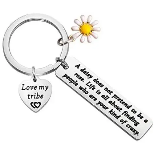 TIIMG My Tribe Gift Daisy Jewelry Celebrate Friendship Gift Love My Bride Tribe Jewelry Tribal Keychain Sorority Sister Gift