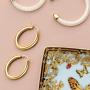 PAVOI 14K Gold Plated Sterling Silver Post Monet Oval Chunky Lightweight Hoop Earrings for Women