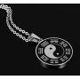 PJ Jewelry Mens Stainless Steel Yin Yang Amulet Pendant Chinese Taoism Symbol Talisman Charm Necklace