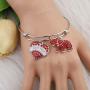 SEIRAA Delta Sigma Theta Sorority Jewelry DST Expandable Charm Bracelet with Rhinestone Red Elephant Finer 1913 Delta Gift