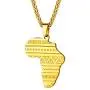 U7 Hip Hop Jewelry 22'' Long Chain Platinum/Rose Gold/Black Gun/18K Gold Plated African Map Pendant Necklace,Men Women Gift U7 Hip Hop Jewelry 22'' Long Chain Platinum/Rose Gold/Black Gun/18K Gold Plated African Map Pendant Necklace,Men Women Gift