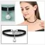 2 Pcs Black Leather Choker Necklace Black Moon Star Choker Pearl Cubic Zircon Dangle Clavicle Chain Necklace Elegant Necklace Jewelry Gift 2 Pcs Black Leather Choker Necklace Black Moon Star Choker Pearl Cubic Zircon Dangle Clavicle Chain Necklace Elegant Necklace Jewelry Gift