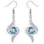 Sllaiss 925 Sterling Silver Post Blue Crystal Eye Drop Dangle Earrings18K White Gold Plated Swarovski Crystal Drop Earrings for Women Sllaiss 925 Sterling Silver Post Blue Crystal Eye Drop Dangle Earrings18K White Gold Plated Swarovski Crystal Drop Earrings for Women