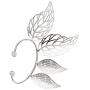 Elf Ear Cuff Metal Leaf Wrap Earring Hollowed Flower Leaf Cosplay Fairy Ear Wrap Cuffs Earrings for Women Girls Wedding Jewelry Filigree Fairy Elven Fantasy Handcraft Ear Cuffs