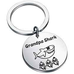 AKTAP Shark Gift Grandpa Shark Keychain for Him Grandpa Jewelry from Granddaughter Grandson