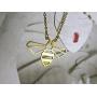 La Menagerie Bee Gold Origami Jewelry - Gold Geometric Chain Necklace – 18 Karat Plated Gold Necklace for Women & Girls – Stylish Bee Pendant Necklace