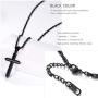 PROSTEEL Minimalist Cross Necklace for Men Women, 316L Stainless Steel，Gold/Silver/Black/Rose Gold/Blue Tone, Hypoallergenic Jewelry, Customize Available, Come Gift Box