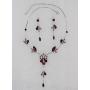 Faship Gorgeous Rhinestone Floral Crystal Necklace Earrings Set