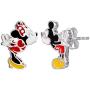 Disney Mickey and Minnie Mouse Sterling Silver Mismatched Kiss Stud Earrings