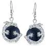 Fashion Rainbow Gemstones Crystal Opalite Translucent Round Ball Dangle Orb Asian Dragon Earrings For Women For Teen