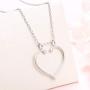 S925 Sterling Silver Jewelry Open Heart Pendant Ring Holder Necklace Wedding Engagement Anniversary Infinity Love Gift for Her, Wife, Girlfriend, Fiancee