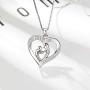BLOVIN 925 Sterling Silver Mother and Child Love Heart Pendant Necklace Jewelry Gifts for Grandmother Mom Daughter Wife
