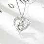BLOVIN 925 Sterling Silver Mother and Child Love Heart Pendant Necklace Jewelry Gifts for Grandmother Mom Daughter Wife BLOVIN 925 Sterling Silver Mother and Child Love Heart Pendant Necklace Jewelry Gifts for Grandmother Mom Daughter Wife