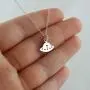 Sterling Silver Small Flying Saucer UFO Charm Necklace, 18'' Cable Chain, Spaceship Sci Fi