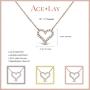 AceLay 14k Gold Plated Sterling Silver Heart Necklaces for Women Filled with CZ Stones | Womens Jewelry Love Pendant Necklace
