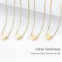 Lanqueen Gold Initial Necklace for Flower Girls Tiny Heart Pendant Necklaces Bridal Wedding Party Gift Bridesmaid Proposal Jewelry for Women Girls