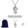 YSAHan Praying Hands Cross Urn Necklaces Ashes Cremation Memorial Stainless Steel Keepsake Pendant Jewelry Forever in My Heart for Women Men