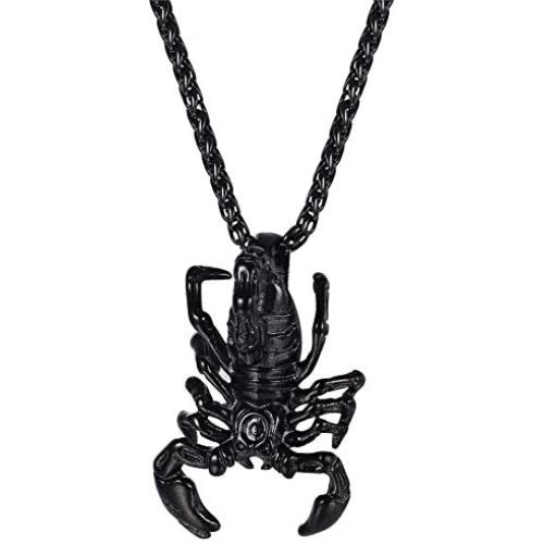 U7 Scorpio Necklace Pendant with Gold Plated Chain Zodiac Constellation Jewelry for Men/Women