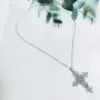 Cross Bohemian Pendant Necklace Crystal Celtic Chain Jewelry for Women Girls (Blue) Cross Bohemian Pendant Necklace Crystal Celtic Chain Jewelry for Women Girls (Blue)