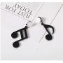 Acrylic Music Note Dangle Drop Earrings Punk Black Treble Clef Note Earrings Musical Jewelry for Women Hip Hop Party Gifts