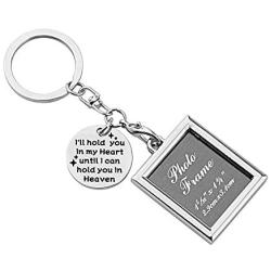 Gzrlyf Memorial Photo Frame Keychain I Will Hold You in My Heart until I can Hold You in Heaven Keychain