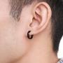 T400 925 Sterling Silver Black Small Tiny Hoop Earrings Unisex Gift for Men Women 13 16 mm