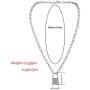 Krun Y Necklace Lock Pendant Simple Cute Necklaces Long Multilayer Chain Fashion Jewelry Women Girls Gift for Her