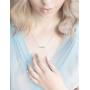 ISAACSONG.DESIGN Inspirational Sterling Silver Opal Pendant Necklace Life Line Bar, Ocean Wave Line Statement Necklace for Women and Girls
