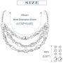 Udalyn Rhinestone Bridal Jewelry Set for Women Crystal Necklace and Dangle Earrings Jewelry Set Gifts fit with Wedding Dress