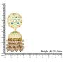 Aheli Indian Traditional Wedding Festive Wear Floral Enamel Jhumki Jhumka Earrings with Beaded Tassel Ethnic Fashion Party Jewelry for Women Girls