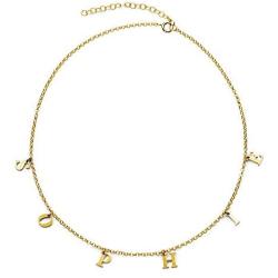MyNameNecklace Personalized Dangle Name Choker Custom Initial Alphabet Pendant Necklace with Hanging Sterling Silver 925 & Gold Plating - Jewelry Gift for Her