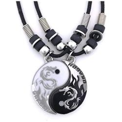 Tapp Collections Dragon Yin Yang 2 Pewter Pendant Necklaces Set