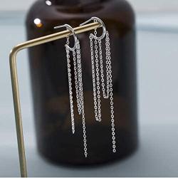 SLUYNZ 925 Sterling Silver Huggie Stud Earrings Dangle Earrings Tassel for Women Teen Girls Elegant Dangle Earrings