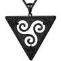 beautlace Triangle Celtic Knot Triple Necklaces 18K Gold/Silver/Black Gun Plated Triskele Spiral Pendant Jewelry Gifts for Women and Men KP0118