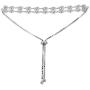 Sterling Silver Genuine and Created Gemstone & White Topaz Marquise-Cut Two Row Tennis Style Adjustable Bracelet