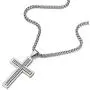 COOLSTEELANDBEYOND Men Women Large Stainless Steel Cross Pendant Necklace with Cubic Zirconia, 30 inch Wheat Chain COOLSTEELANDBEYOND Men Women Large Stainless Steel Cross Pendant Necklace with Cubic Zirconia, 30 inch Wheat Chain
