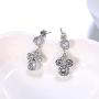 Deelan Mickey Jewelry Stud Earrings For Women Mouse Drop Dangle Charm Rose Gold Platinum Plated Zircon Earring