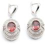 GZJY Red Cubic Zirconia Women Jewelry Set Silver Color Bracelet Earrings Necklace Pendant Jewelry
