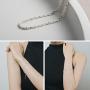 EGOO&YAMEE 925 Sterling Silver Layered Chain Bracelets Dainty Handmade Adjustable Silver Bracelets Charm Silver Double Stranded Bracelets for Women Girls