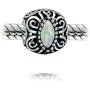 Vintage Style Created Opal Bali Style Scroll Milgrain Charm Bead For Women 925 Sterling Silver Fits European Bracelet