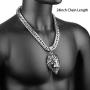 TIASRI Heavy Mens Lion Pendant 100% Stainless Steel Jewelry High Polishing Cuban Miami Link Chain Big Lion Pendant