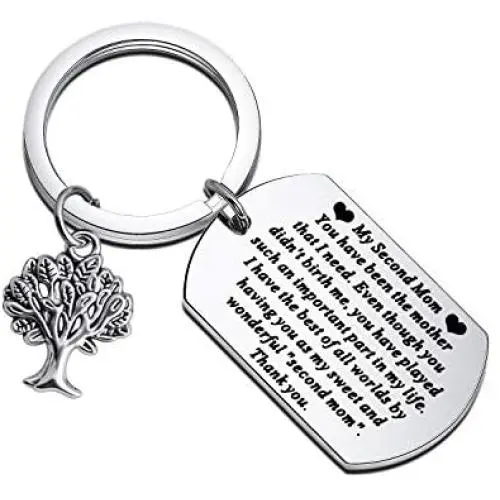 CYTING Other Mom Keychain My Sweet and Wonderful Second Mom Quotes Jewelry for Stepmother Mother in Law Gifts CYTING Other Mom Keychain My Sweet and Wonderful Second Mom Quotes Jewelry for Stepmother Mother in Law Gifts