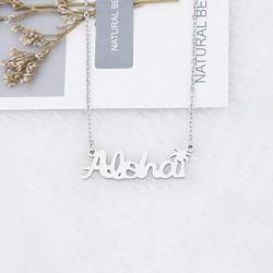 WSNANG Hawaii Aloha Necklace Hawaiian Jewelry Beach Theme Gift Summer Vacation Gift for Her