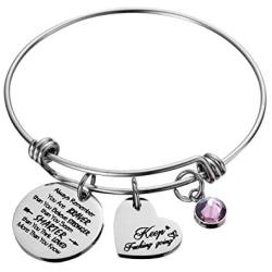 Raysunfook Birthstone Always Remember You are Braver Than You Believe Inspirational Gifts Feminism Charm Bracelets for Women