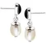 Silpada Black and White Natural Onyx and 8 mm Freshwater Cultured Pearl Drop Earrings in Rhodium over Silver