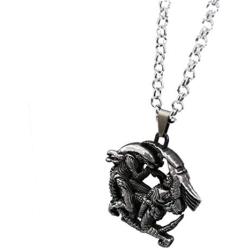 Horror Aliens Pendant Necklaces For Movie Aliens vs Predator Fans Metal Link Chain Jewelry Souvenirs