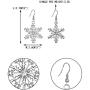 EVER FAITH Austrian Crystal Winter Party Snowflake Pierced Hook Dangle Earrings Clear