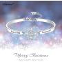 Aihitero Christmas Day Grandma Bracelet Gifts, Always My Nana Forever My Friend Love Bangle, White Gold Plated Fashion Jewelry for Women, Xmas Birthday Anniversary Presents from Granddaughter Grandson