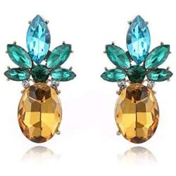 TIANHONGYAN Pineapple Earrings for Women and Girls Cute Crystal Drop Fruit Earrings Charm Jewelry Gifts - Suitable for Beach Holidays and Parties