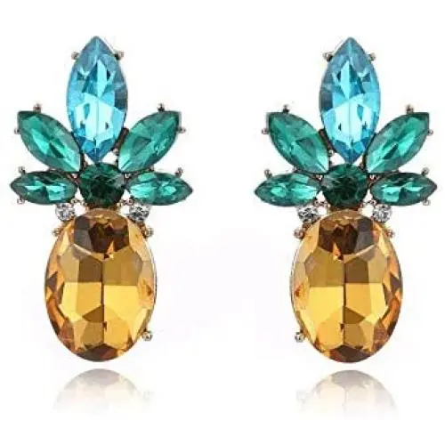 TIANHONGYAN Pineapple Earrings for Women and Girls Cute Crystal Drop Fruit Earrings Charm Jewelry Gifts - Suitable for Beach Holidays and Parties TIANHONGYAN Pineapple Earrings for Women and Girls Cute Crystal Drop Fruit Earrings Charm Jewelry Gifts - Suitable for Beach Holidays and Parties